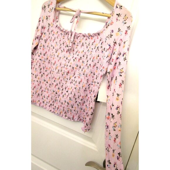 LORD & TAYLOR Design Lab Women's Lavender Floral Long Sleeve Top Large - NWT - Picture 6 of 15